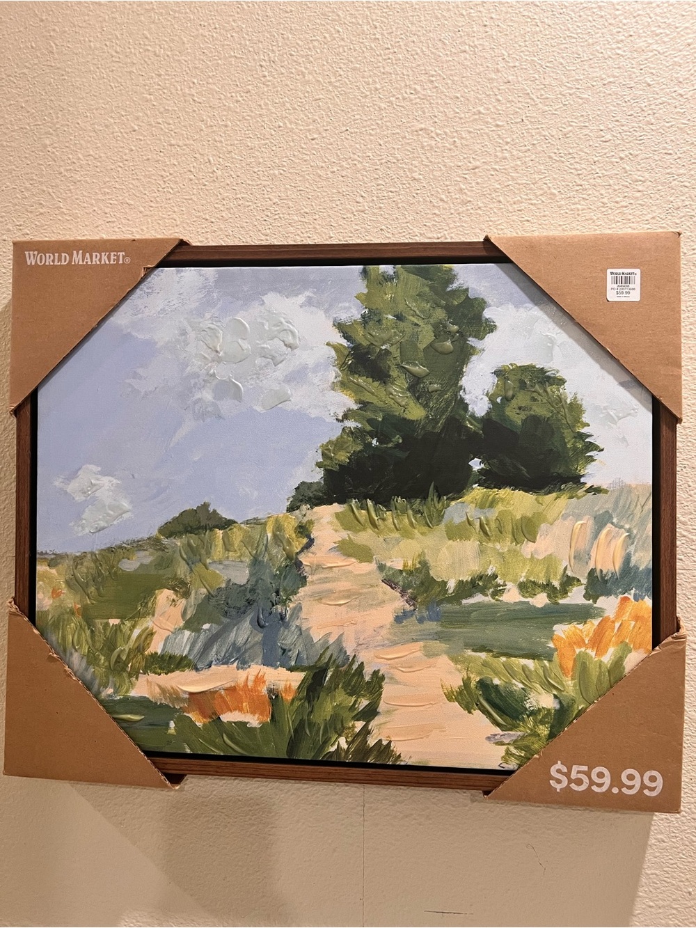 Cost Plus World Market Brown & White Framed Panel